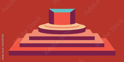 paper art podium layered minimal design