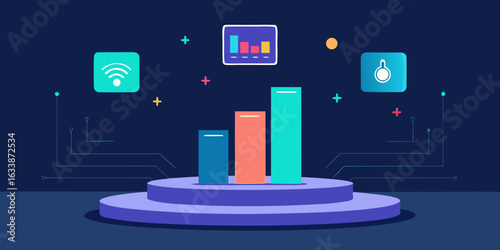 technology expo podium ar data hologram display