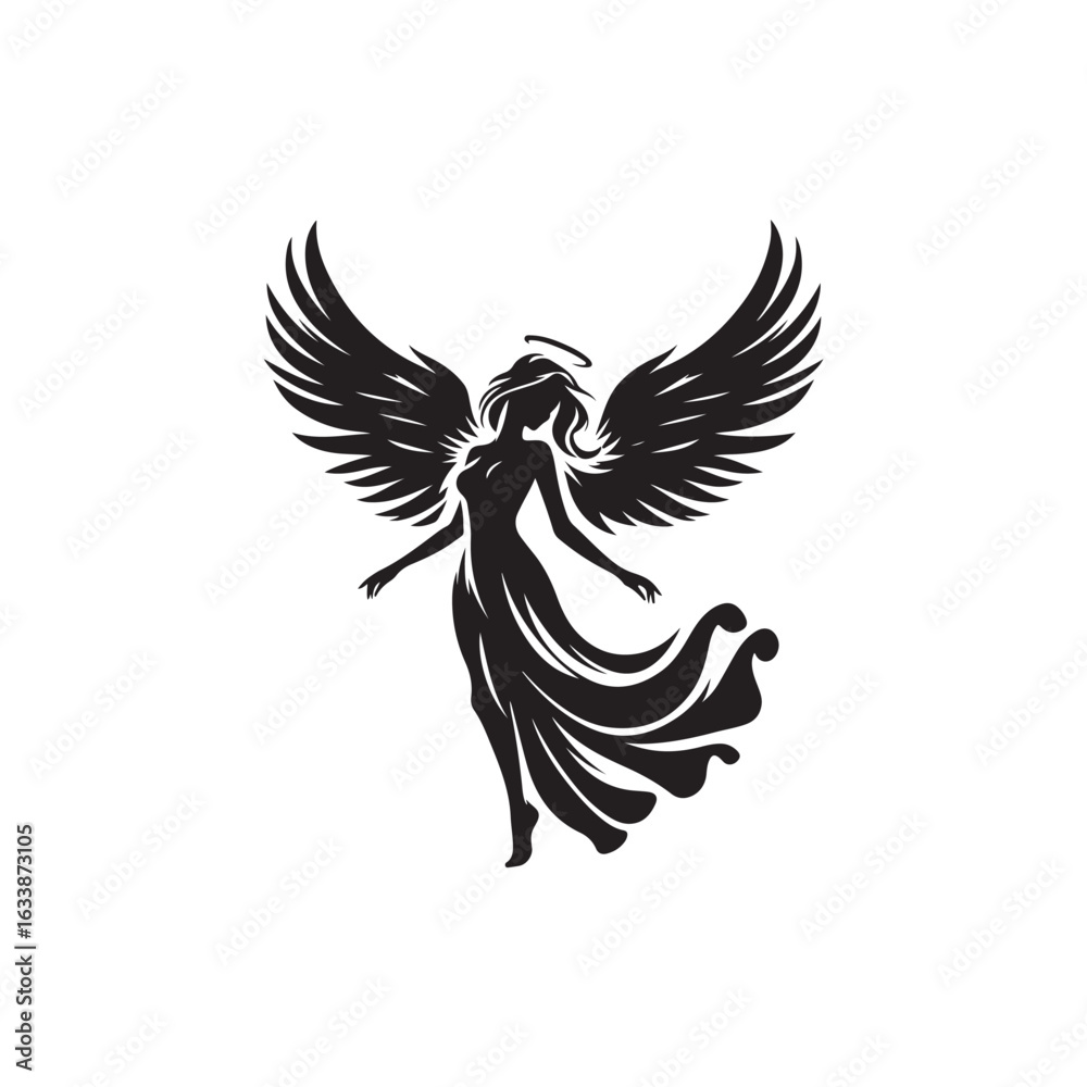 Naklejka premium Woman Angel Vector (2).eps