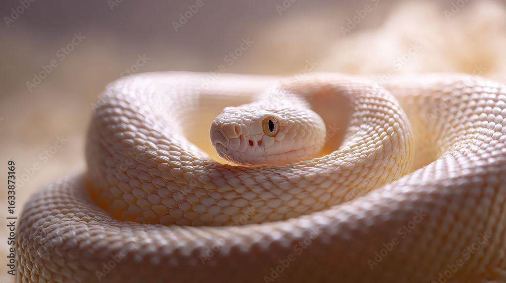 Fototapeta premium Albino Snake Coiled