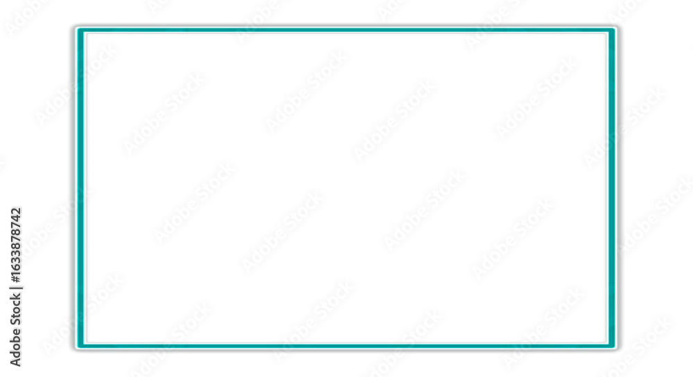 Modern turquoise rectangle frame with a clean thin border and subtle drop shadow transparent background, a simple graphic element for text and photos Modern turquoise rectangle frame with a clean thin border and subtle drop shadow transparent background, a simple graphic element for text and photos