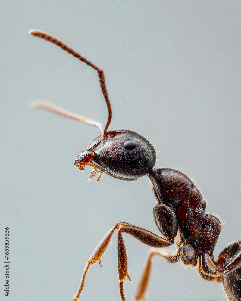Fototapeta premium Ant in Profile View Studio Lighting