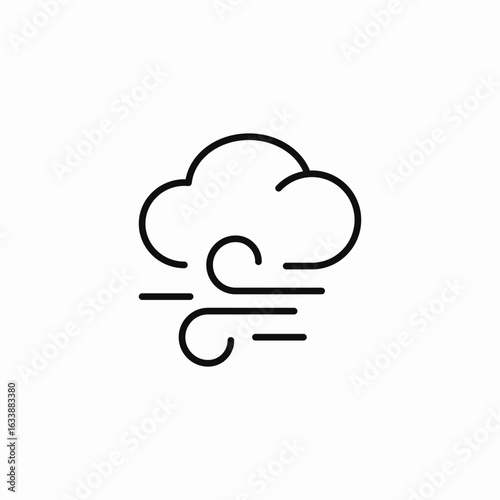 cloudy and windy icon sign vector