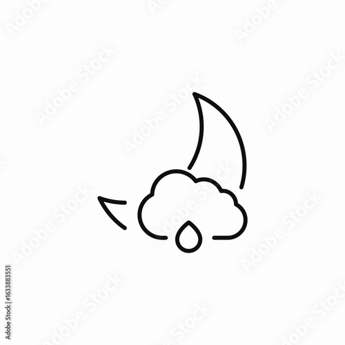 cloudy night with rain icon sign vector