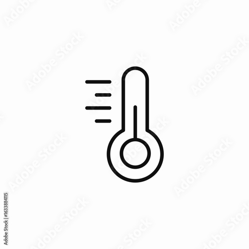 hot weather thermometer icon sign vector