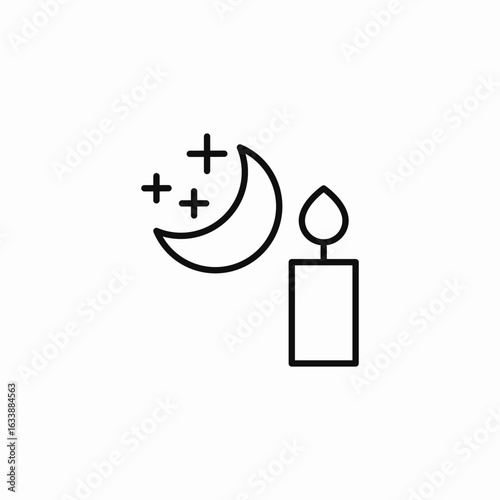 moon candle night icon sign vector