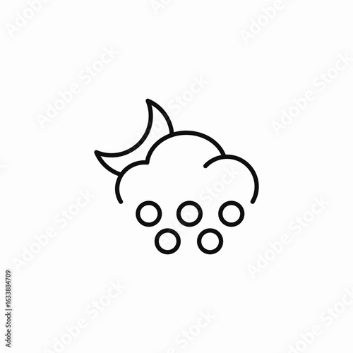 moon cloudy hail icon sign vector