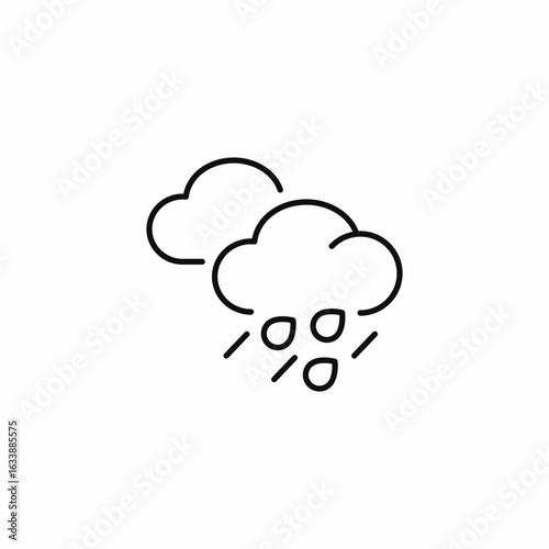 rainy clouds weather icon sign vector