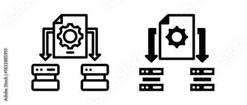 System Redundancy multiple icon set of two.line and glyph vector illustration