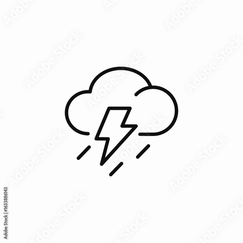 stormy rain weather icon sign vector