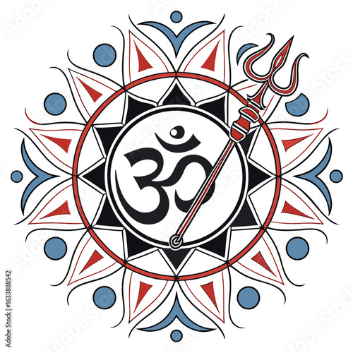Om trident line art