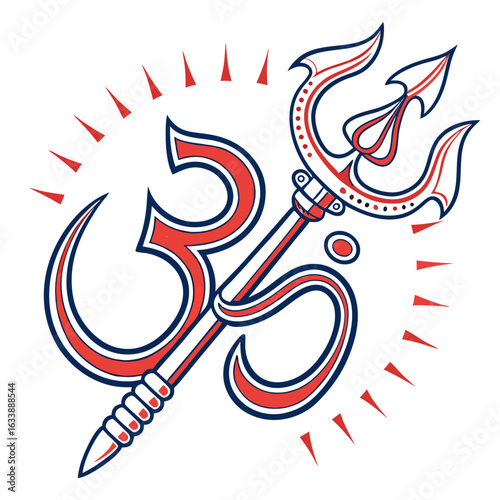Om trident line art