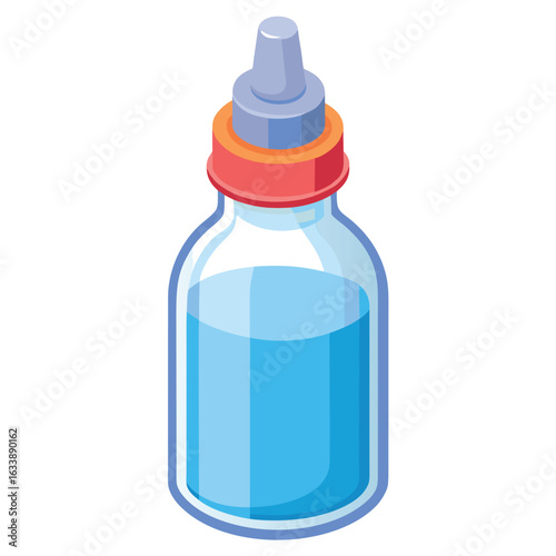 A small clear bottle of liquid correction fluid with a brush applicator, a classic stationery item for fixing mistakes on paper.