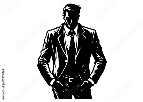 Man with Hands in Pockets Silhouette