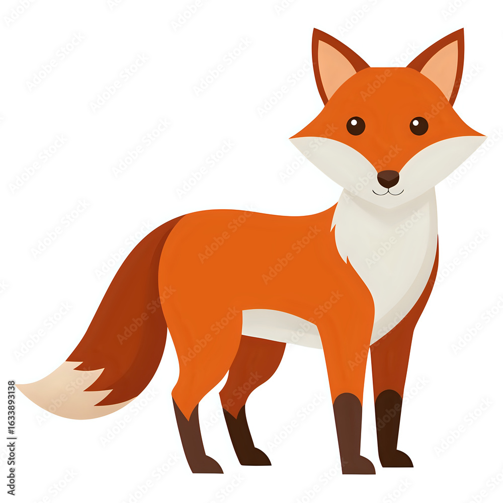 Fototapeta premium red fox, vector illustration white background