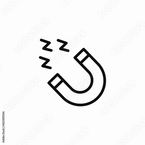 horseshoe magnet attraction icon sign vector
