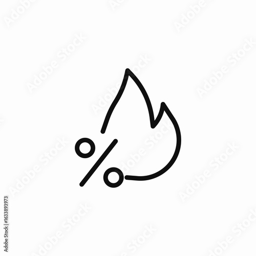 percentage flame discount icon sign vector