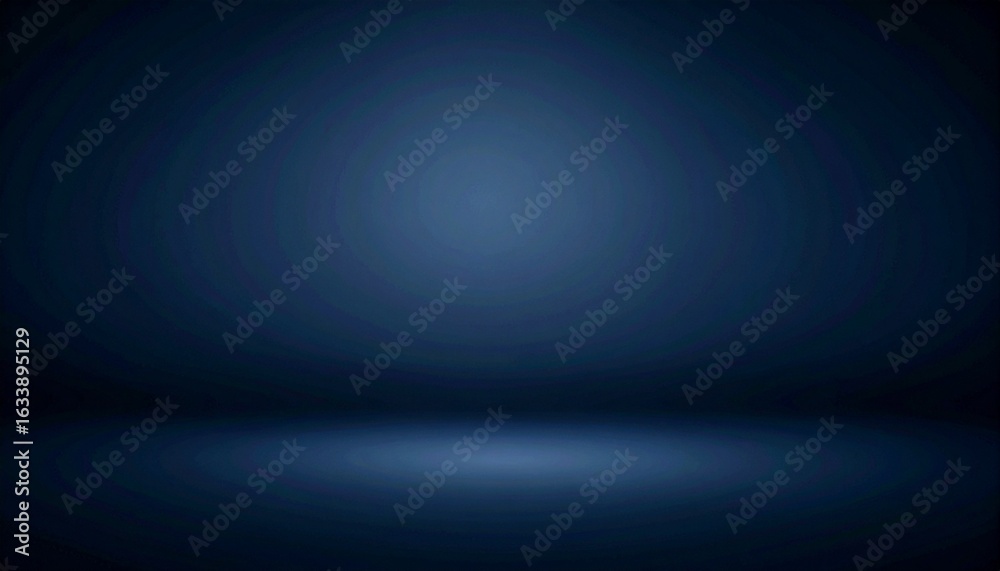 Fototapeta premium Dark empty studio background with subtle spotlight and smooth gradient lighting.