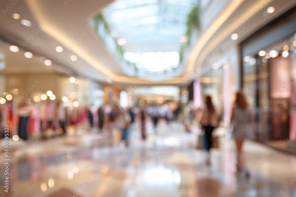 Fototapeta premium Blurred view of a bustling shopping mall