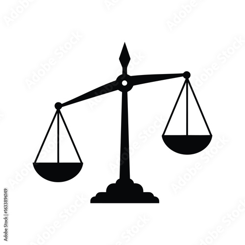 Justice scales vector illustration legal balance symbol law and order icon court weight concept fairness graphic