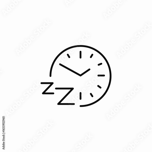 clock and zz sleeping time icon sign vector