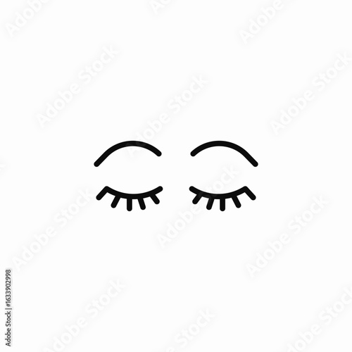 closed sleepy eyes icon sign vector
