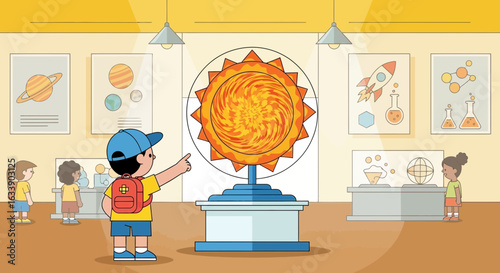 Kids Discovering Solar System Elements in An Engaging Museum Environment
