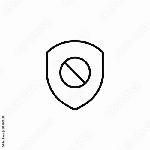 denied shield circle icon sign vector