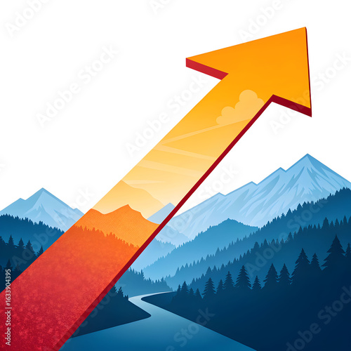 gradient red darrow isolated