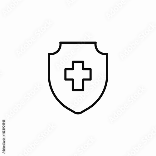 medical shield cross icon sign vector