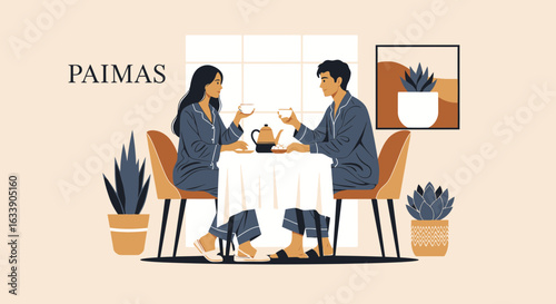 Morning Serenity Young Couple Enjoying Tea And Cozy Time Together At Home