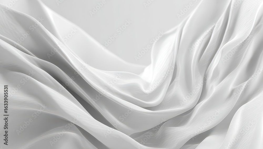 Fototapeta premium White fabric drapes in soft folds