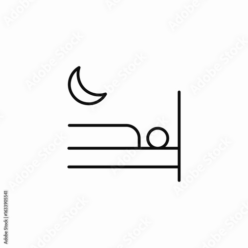 person sleeping bed icon sign vector