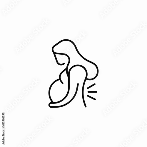pregnant woman pain icon sign vector