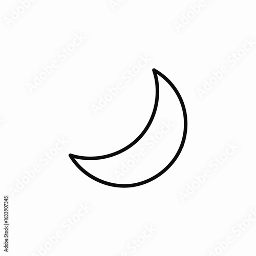 simple crescent moon icon sign vector