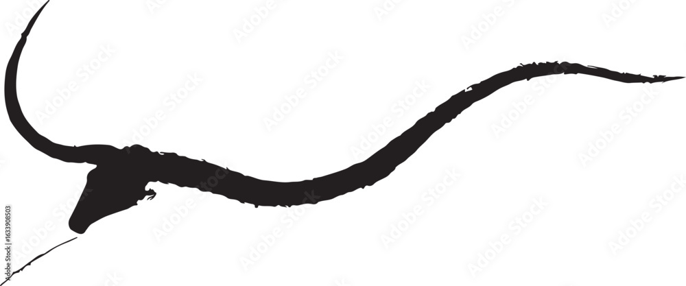 Obraz premium Silhouette of a dinosaur and lizard vector illustration on white background with black simple design