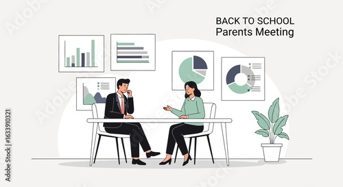 Parents And Teacher Meeting After Back To School For Academic Achievement
