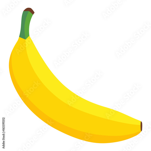 Minimal Colorful Banana Vector on Transparent Background