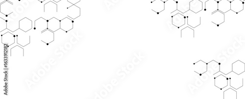abstract background with connected hexagons and lines and dots,tech hexagon pattern