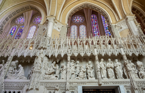 Tour of the choir, Chartres Cathedral, Notre-Dame de Chartres, Eure-et-Loir, France, classified as a UNESCO heritage