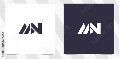 letter mn nm logo design