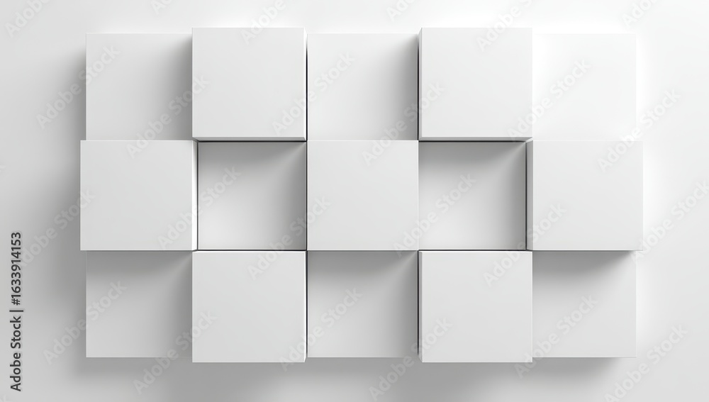 Obraz premium White cubes arranged in grid pattern