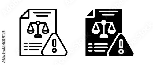 Law multiple icon set of two.line and glyph vector illustration