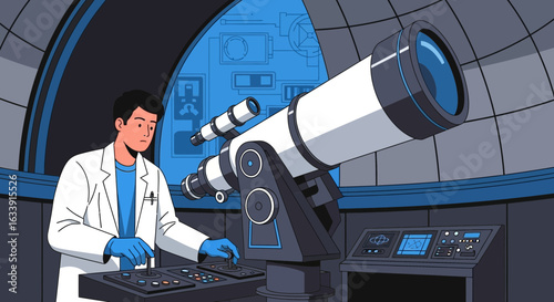 Researcher Observes Distant Galaxies And Space With Powerful Telescope