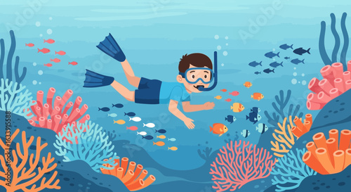 Snorkeling Adventure Exploring Underwater Marine Life And Coral Reefs
