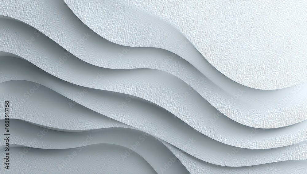Obraz premium Light gray, layered, wavy planes