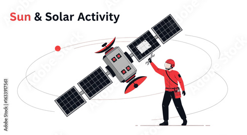 Satellite Maintenance Illustration For Engineering and Space Exploration Projects