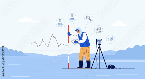 Scientist Collects Data on Water Resources For Quality Monitoring