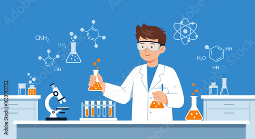 Scientist In Lab Conducting Experiments With Advanced Scientific Technology