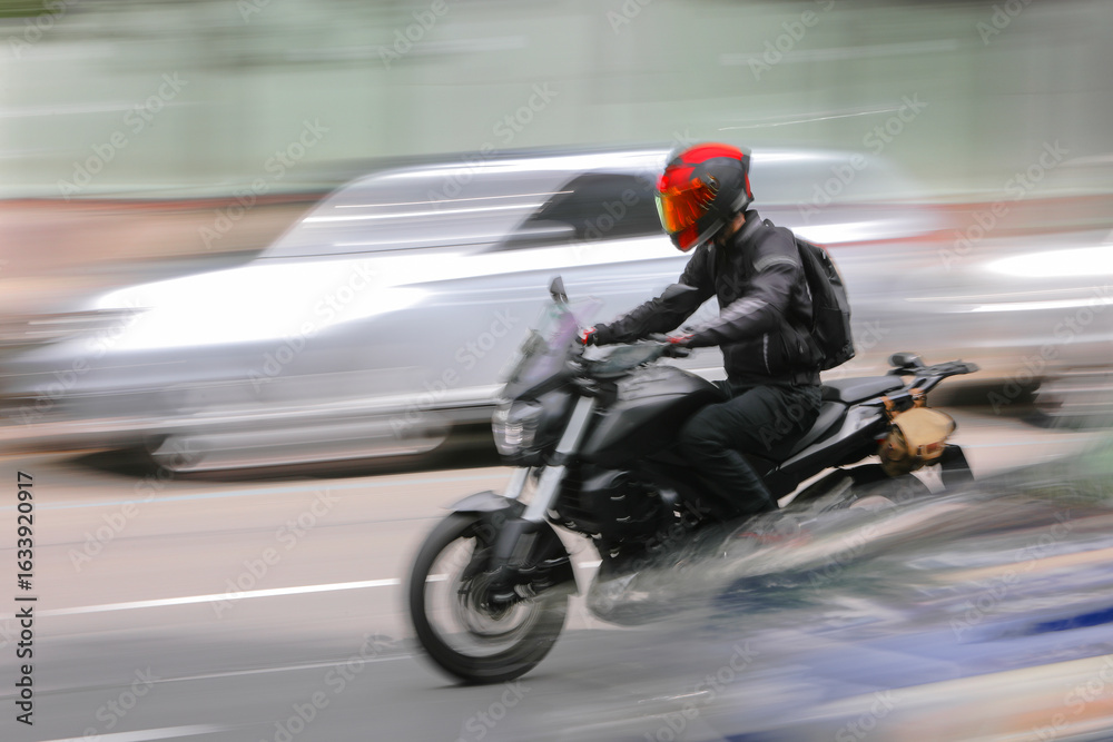 Fototapeta premium food delivery by alternative ecological clean transport